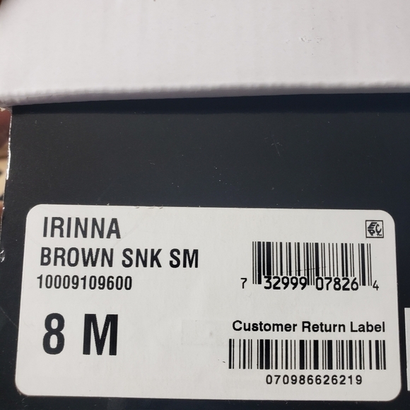 Alfani Irinna Brown Snakeprint Open Toe Buckle Ankle Strap Sandals Sz 8M - Picture 10 of 10